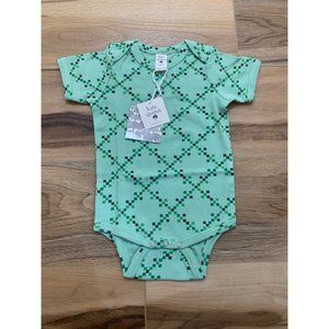 NWT Kate Quinn 12-18 Organic Cotton Green Irish Chain Short Sleeve Onesie